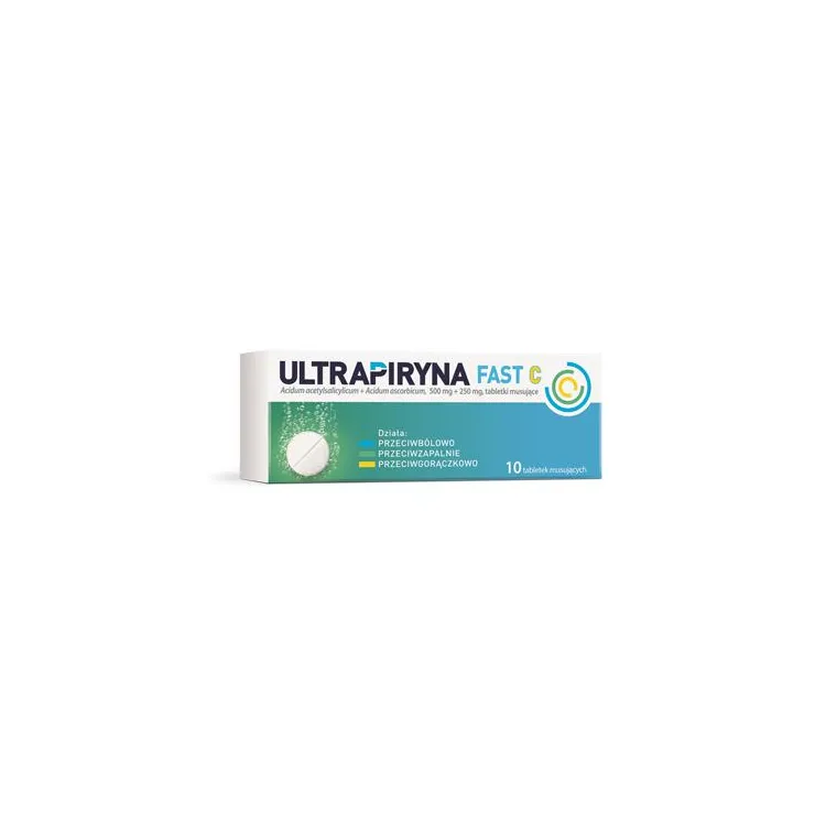 Ultrapiryna Fast C, 0,5g+0,25g, 10 tabletek musujących