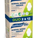 Vuokkoset Bio Normal Wings ekologiczne podpaski ze skrzydełkami w dwupaku, 2x 12 szt.