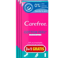Carefree Cotton Unscented Wkładki higieniczne, 20 szt. (3+1 gratis)