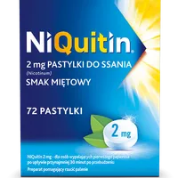 Niquitin, 2 mg, lek ułatwiający odzwyczajenie się od palenia tytoniu, 72 pastylki do ssania