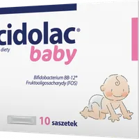 Acidolac Baby, suplement diety stosowany w celu uzupełnienia flory jelit w okresie antybiotykoterapii, 10 saszetek