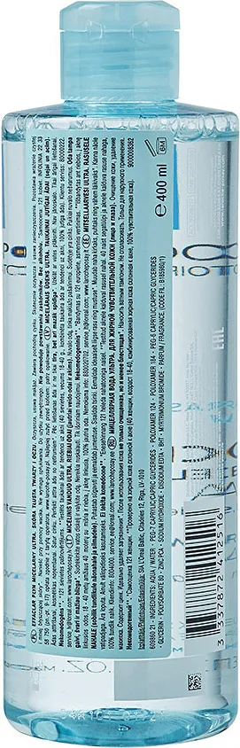 La Roche-Posay Effaclar Ultra, woda micelarna, skóra tłusta, 400 ml 