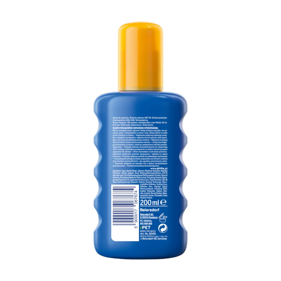 Nivea Sun Protect & Moisture nawilżający balsam do opalania w sprayu SPF 20, 200 ml
