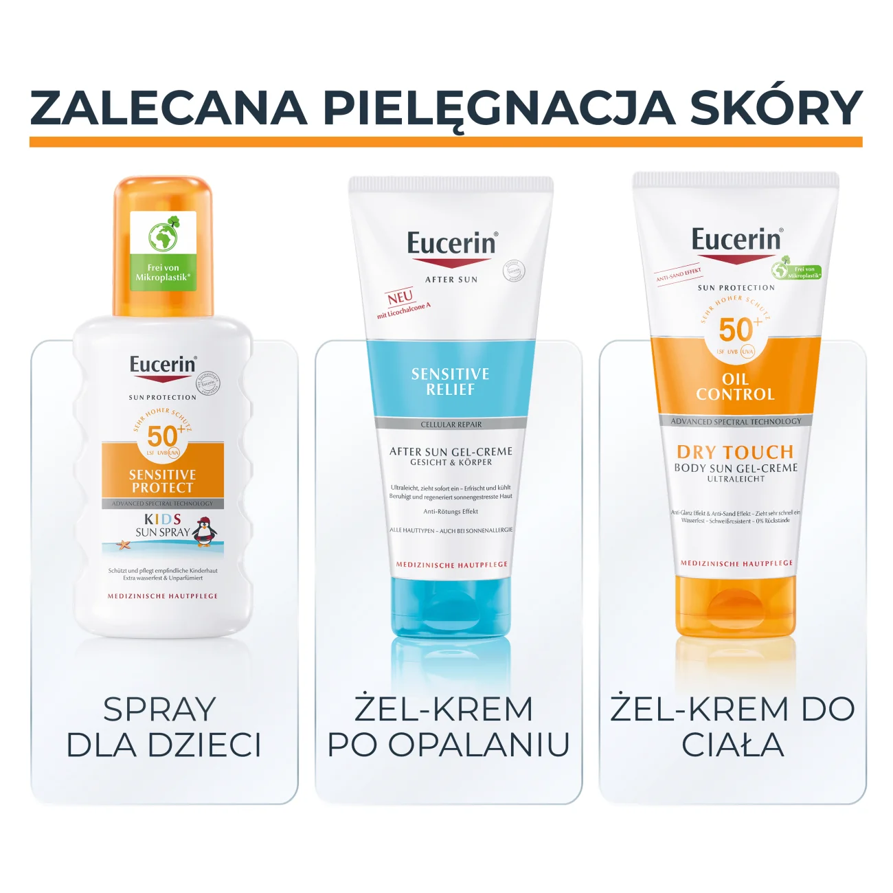 Eucerin Sun Oil Control transparentny spray ochronny do ciała SPF 50+, 200 ml