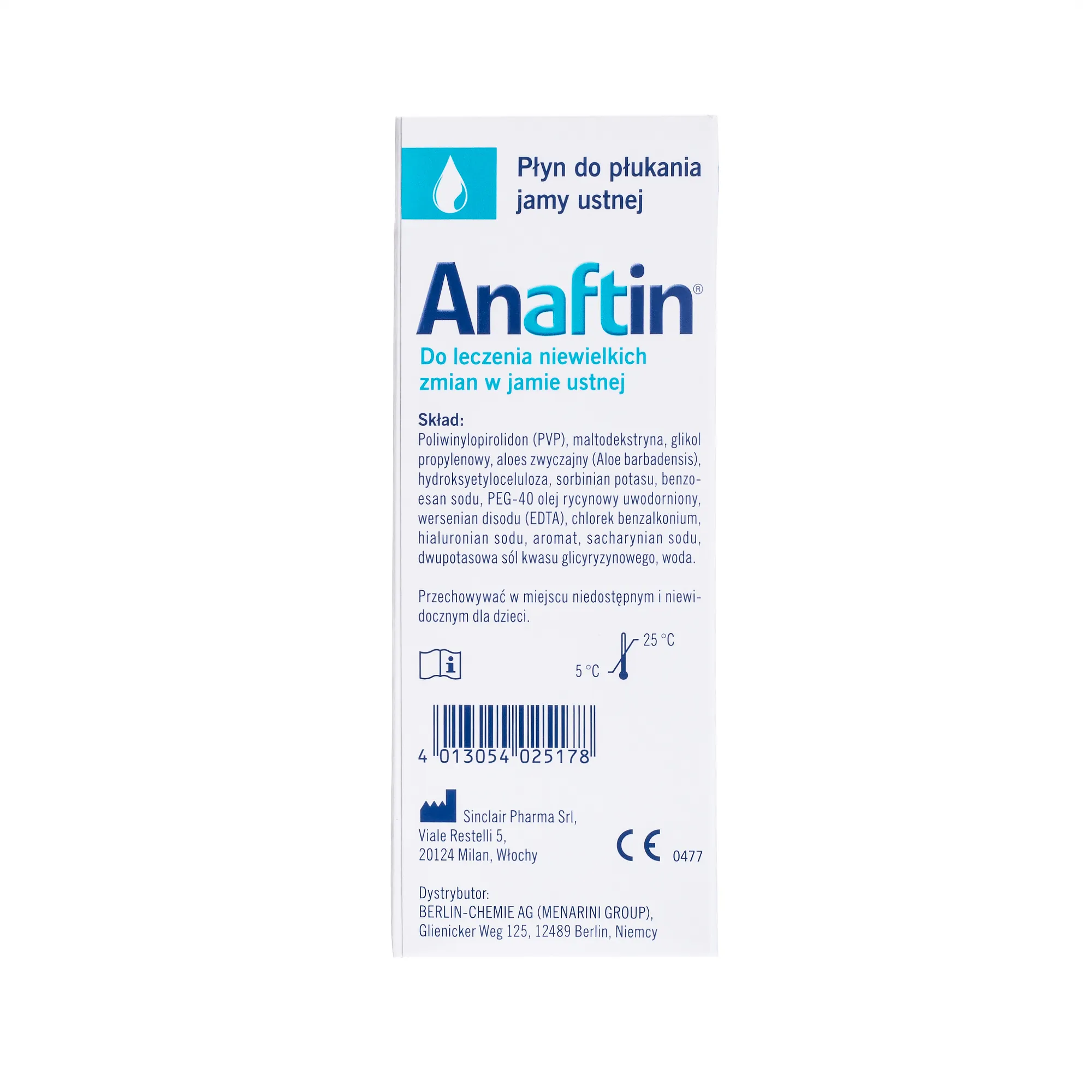Anaftin, płyn do płukania jamy ustnej na afty, 120 ml 