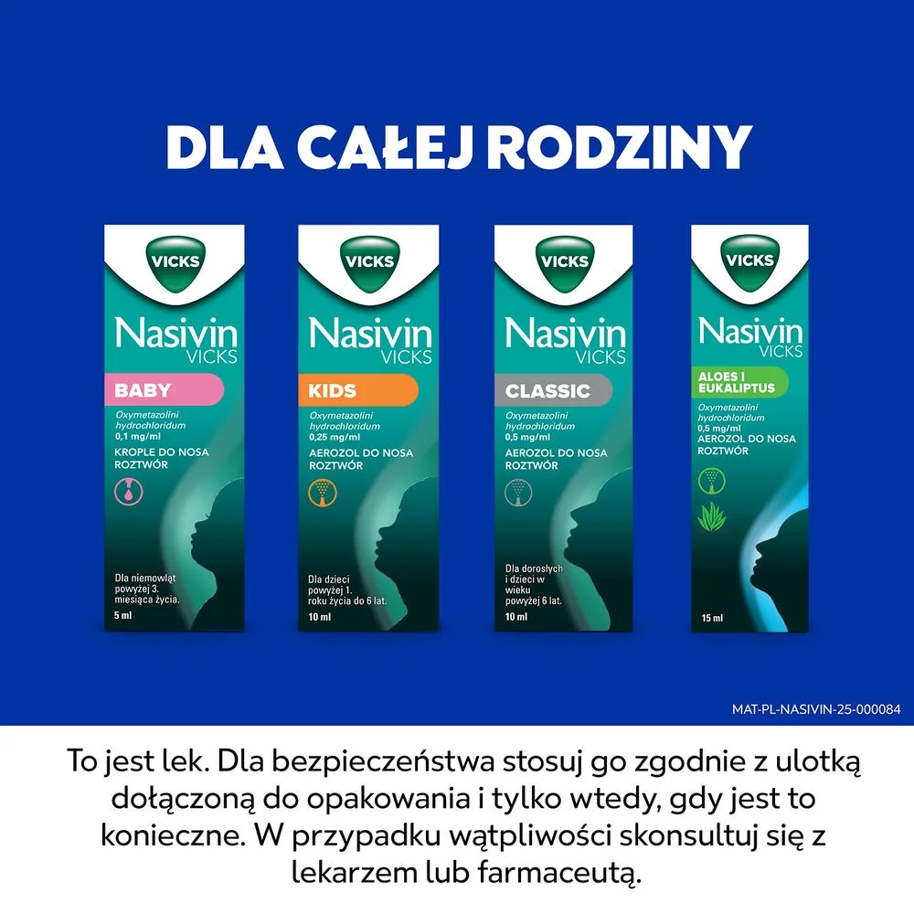 Nasivin Vicks Classic 0,5 mg/ml, aerozol do nosa, 10 ml