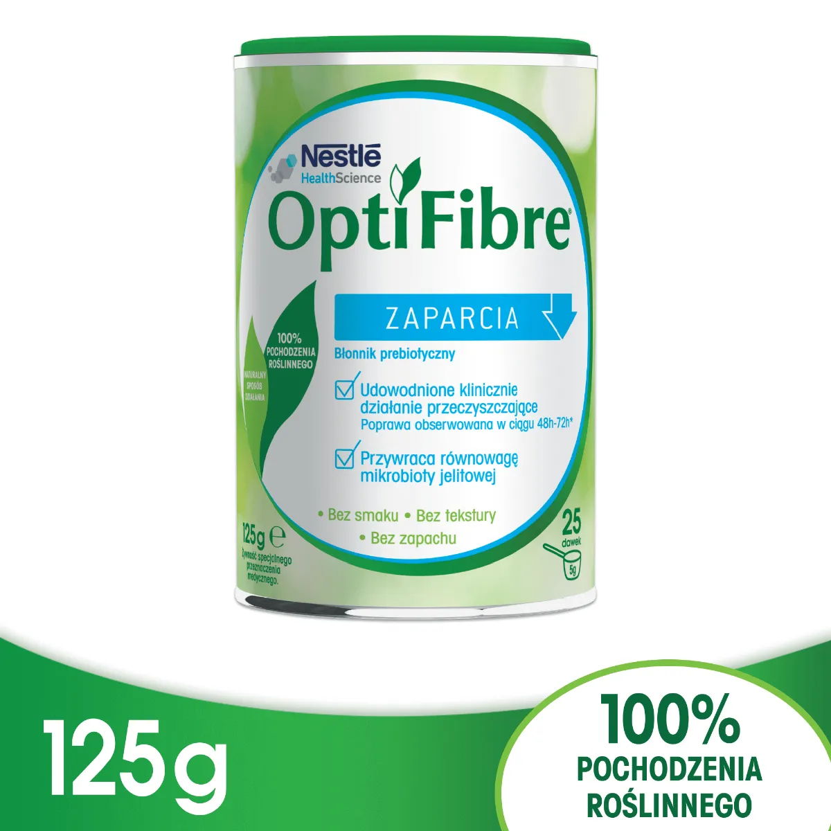 OptiFibre, błonnik prebiotyczny w 100% pochodzenia roślinnego, proszek, 125 g