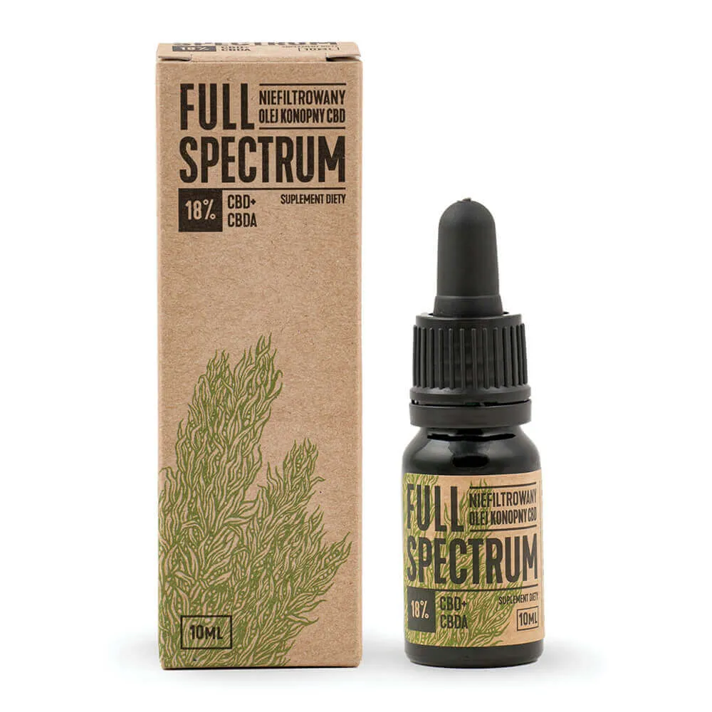Full Spectrum 18%, suplement diety, olej konopny CBD+CBDA, 10 ml