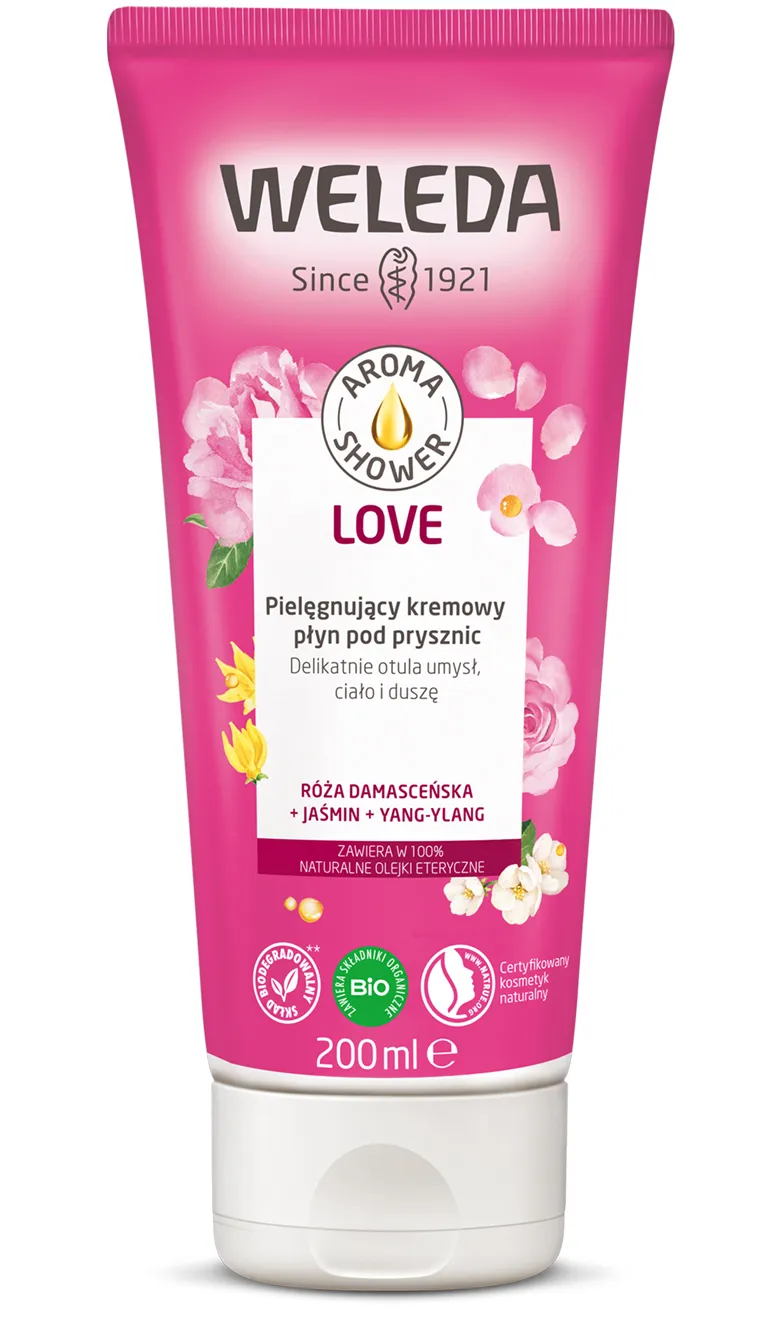 Weleda Aroma Shower Love, kremowy płyn pod prysznic, 200 ml