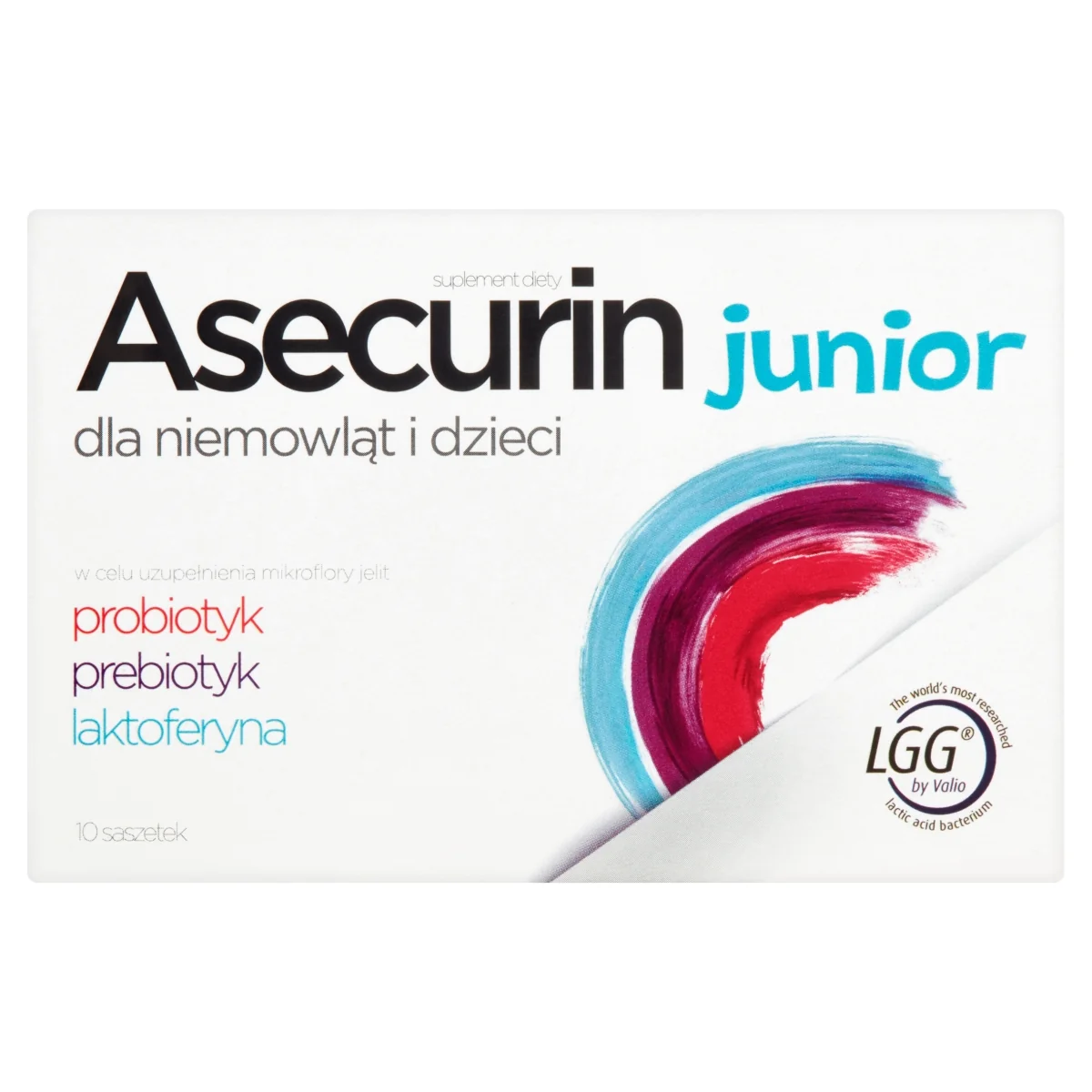 Asecurin Junior suplement diety dla niemowląt i dzieci, 10 saszetek