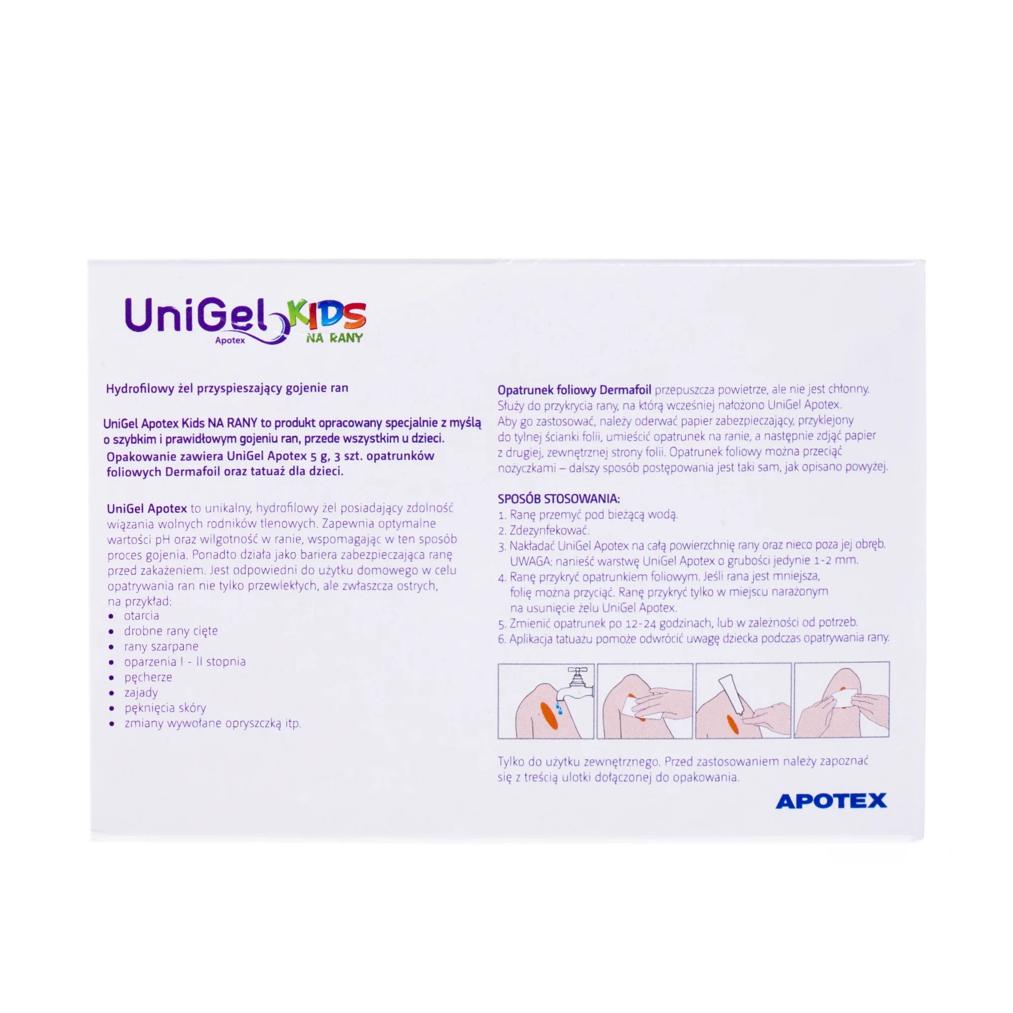 UniGel Apotex Kids żel przyspieszający gojenie ran, 5 g