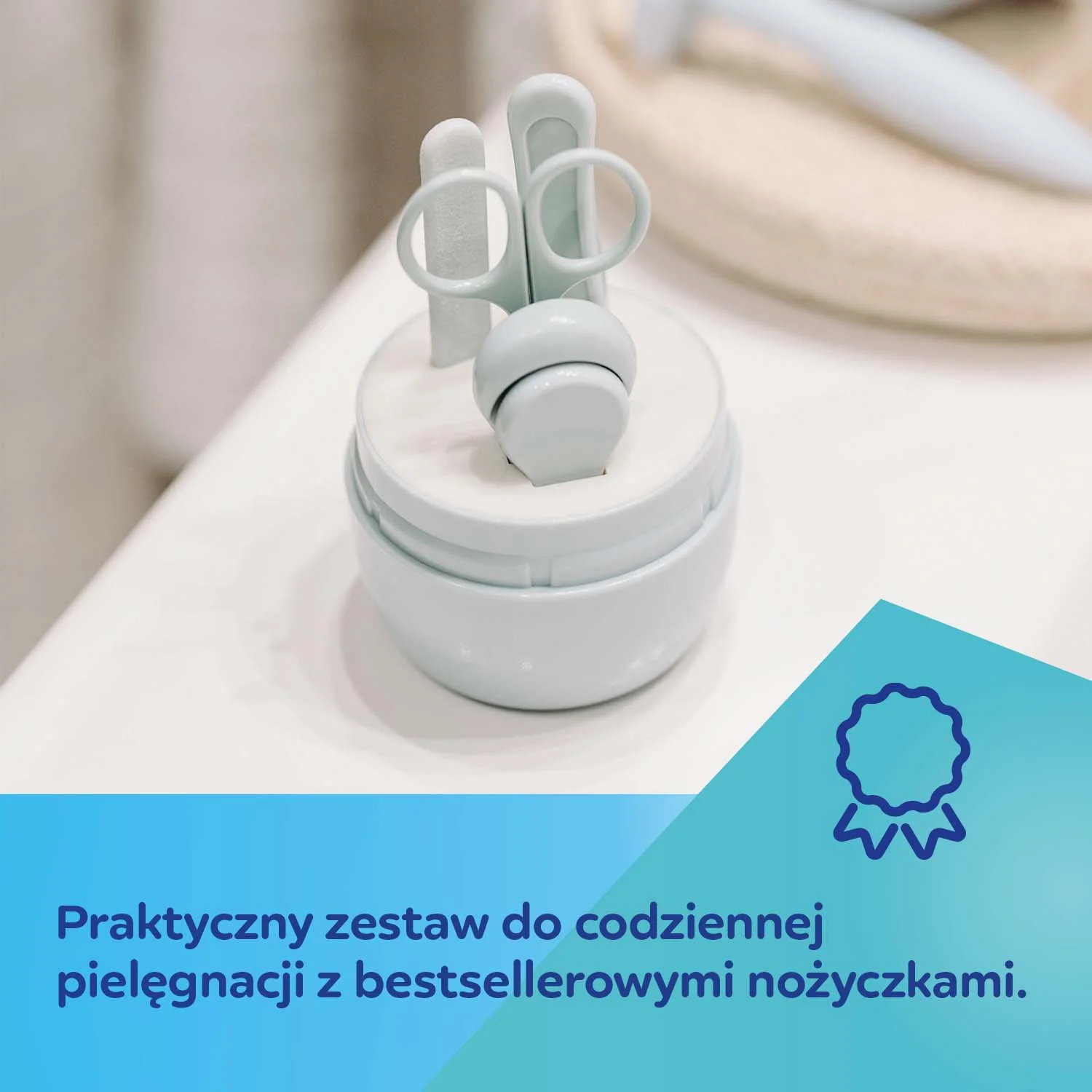 Canpol Babies Zestaw pielęgnacyjny do paznokci dla niemowląt i dzieci 0m+ niebieski, 4 sztuki