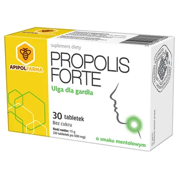 Propolis Forte, suplement diety, smak mentolowy, 30 tabletek do ssania 