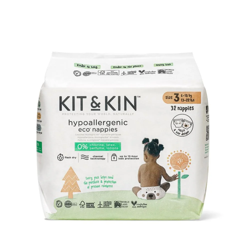 Kit & Kin biodegradowalne pieluszki jednorazowe 3 Maxi (6-10 kg), 34 szt.
