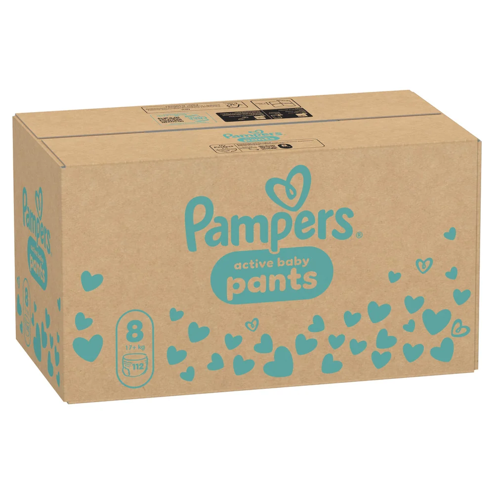 Pampers Active Baby Pants 8 pieluchomajtki, rozmiar 8, 17+ kg, 112 sztuk