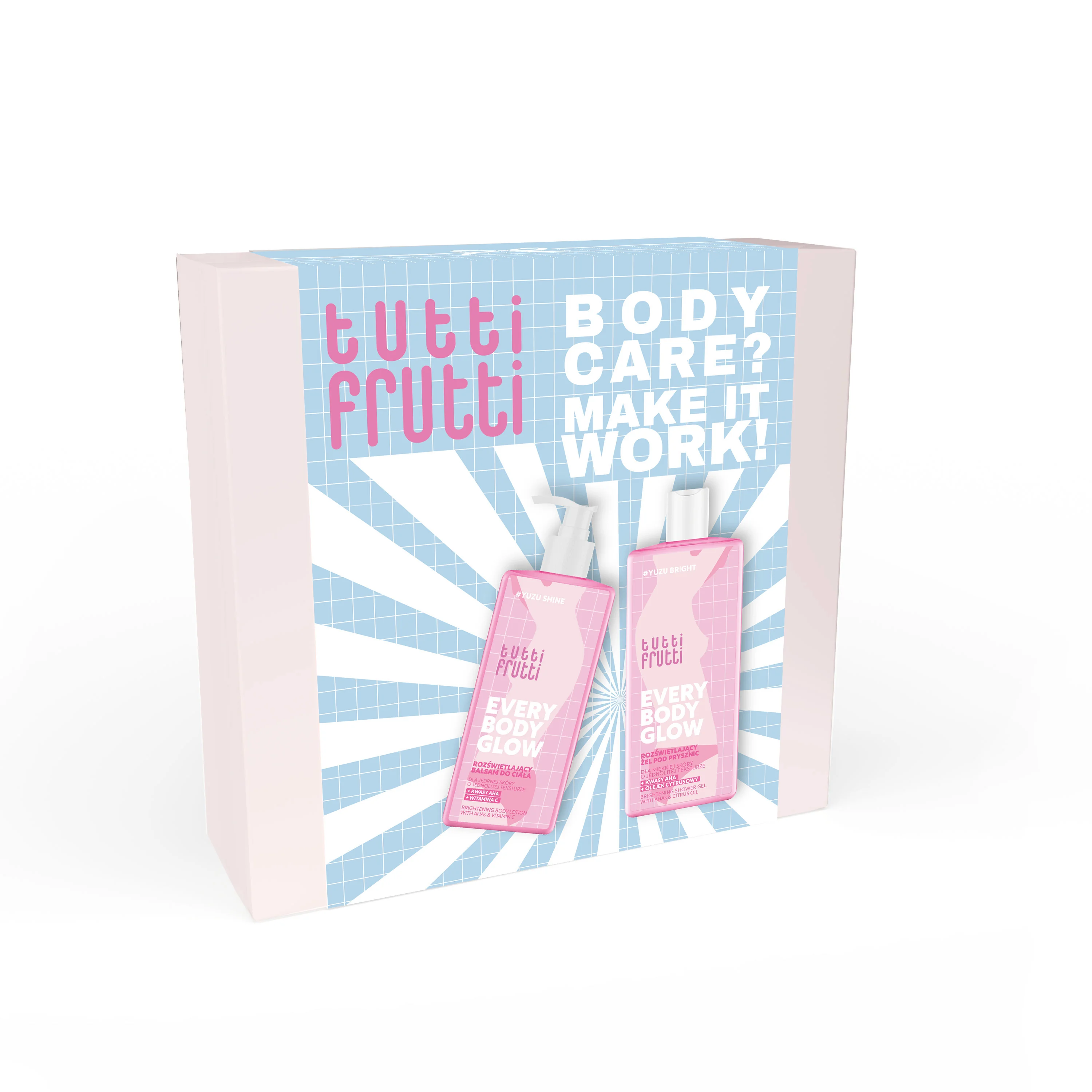 Tutti Frutti Zestaw Everybody Glow żel pod prysznic, 400 ml + balsam do ciała, 250 ml