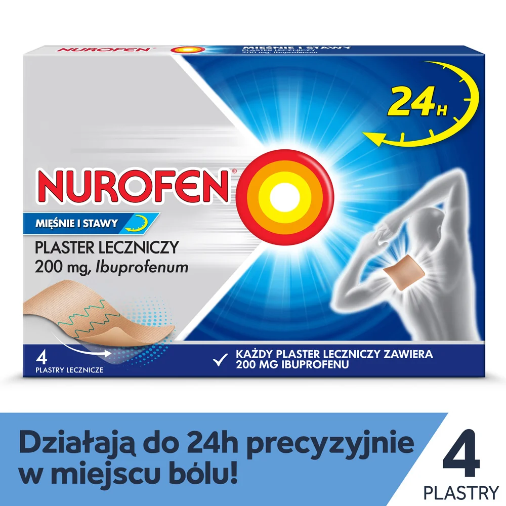 Nurofen Mięśnie i Stawy 200 mg plaster leczniczy, 4 sztuki