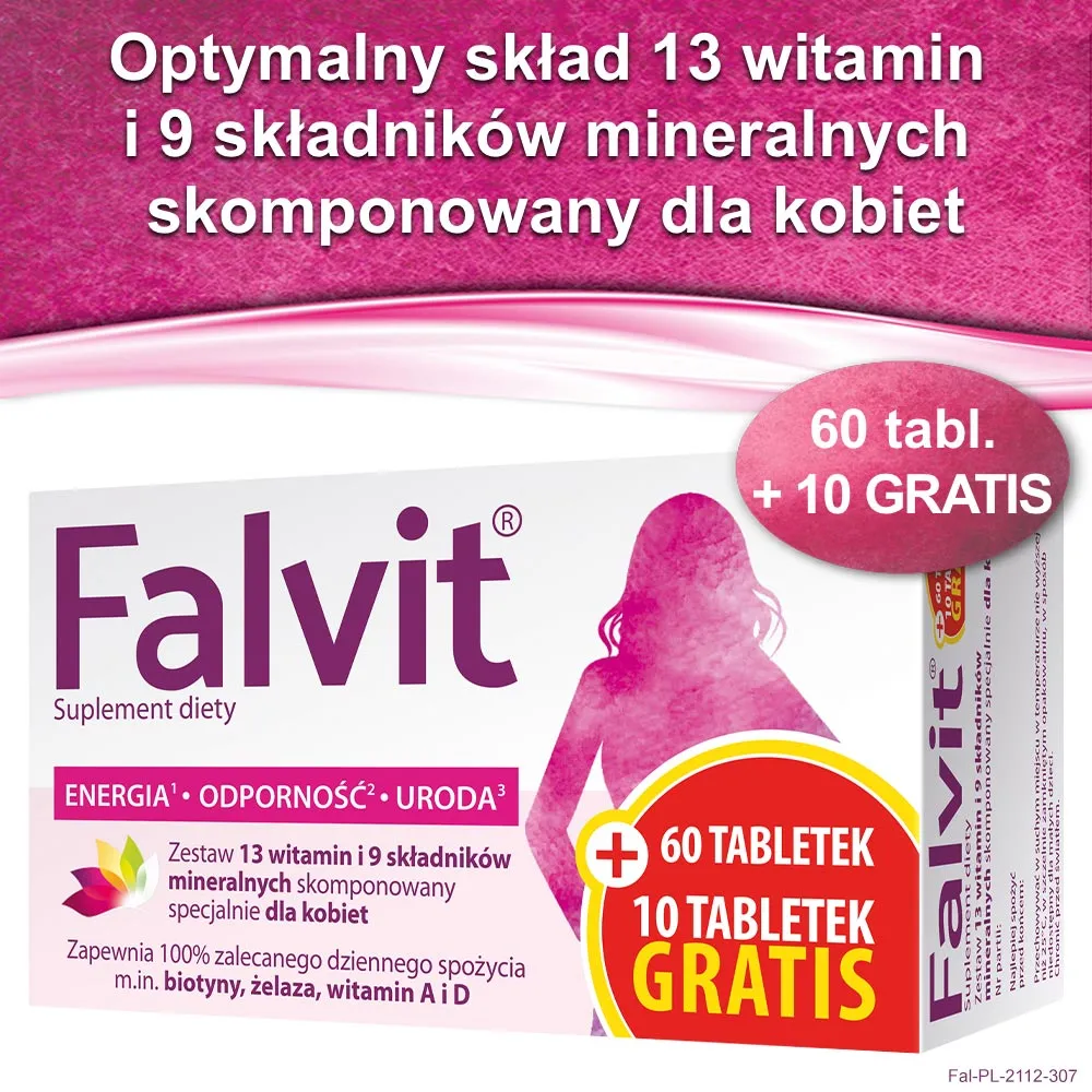 Falvit, suplement diety, 60 tabletek + 10 tabletek gratis