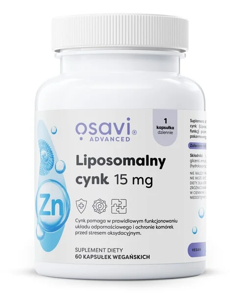 Osavi Liposomalny Cynk 15mg 60 kapsułek wegańskich