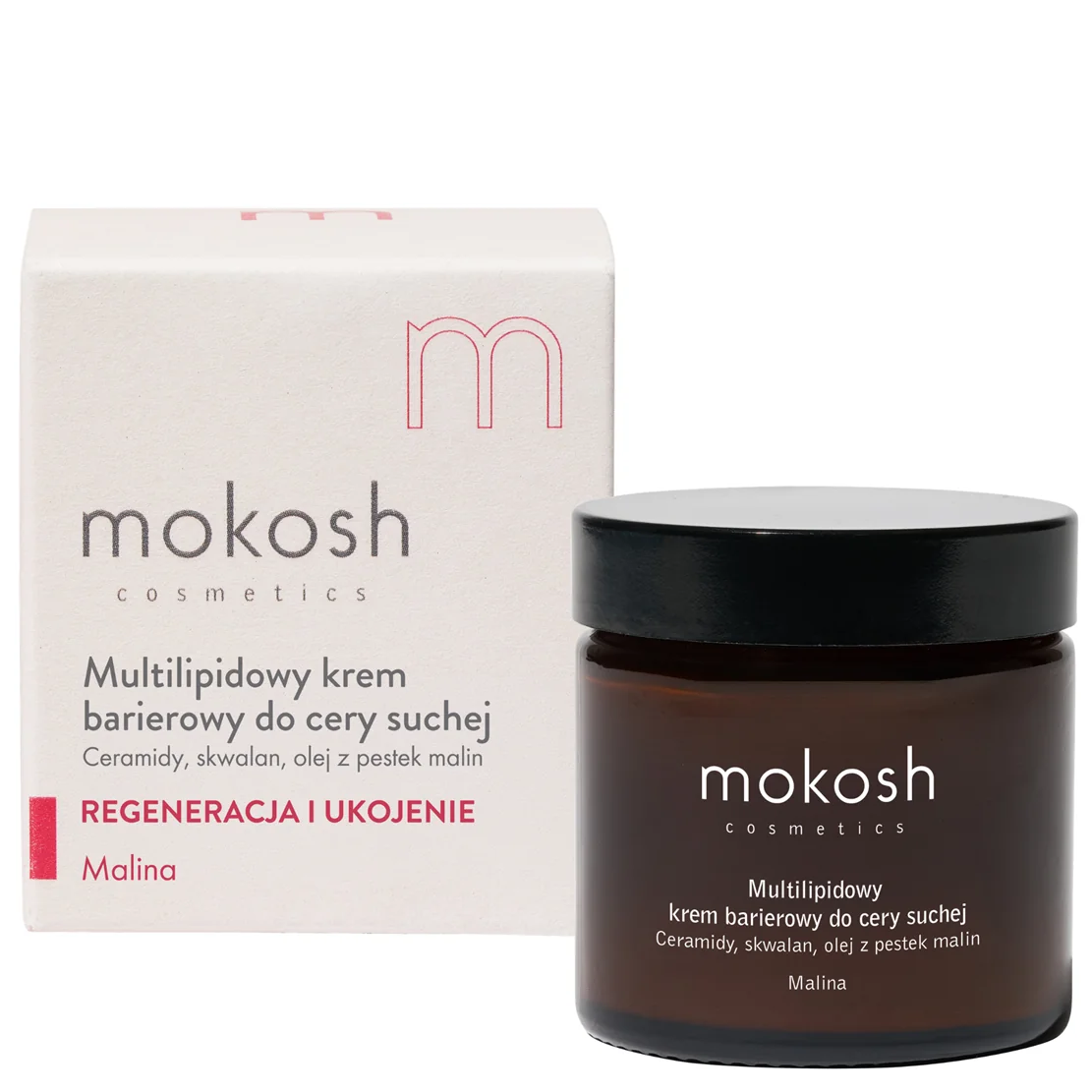 Mokosh multilipidowy krem barierowy do cery suchej Malina, 60 ml