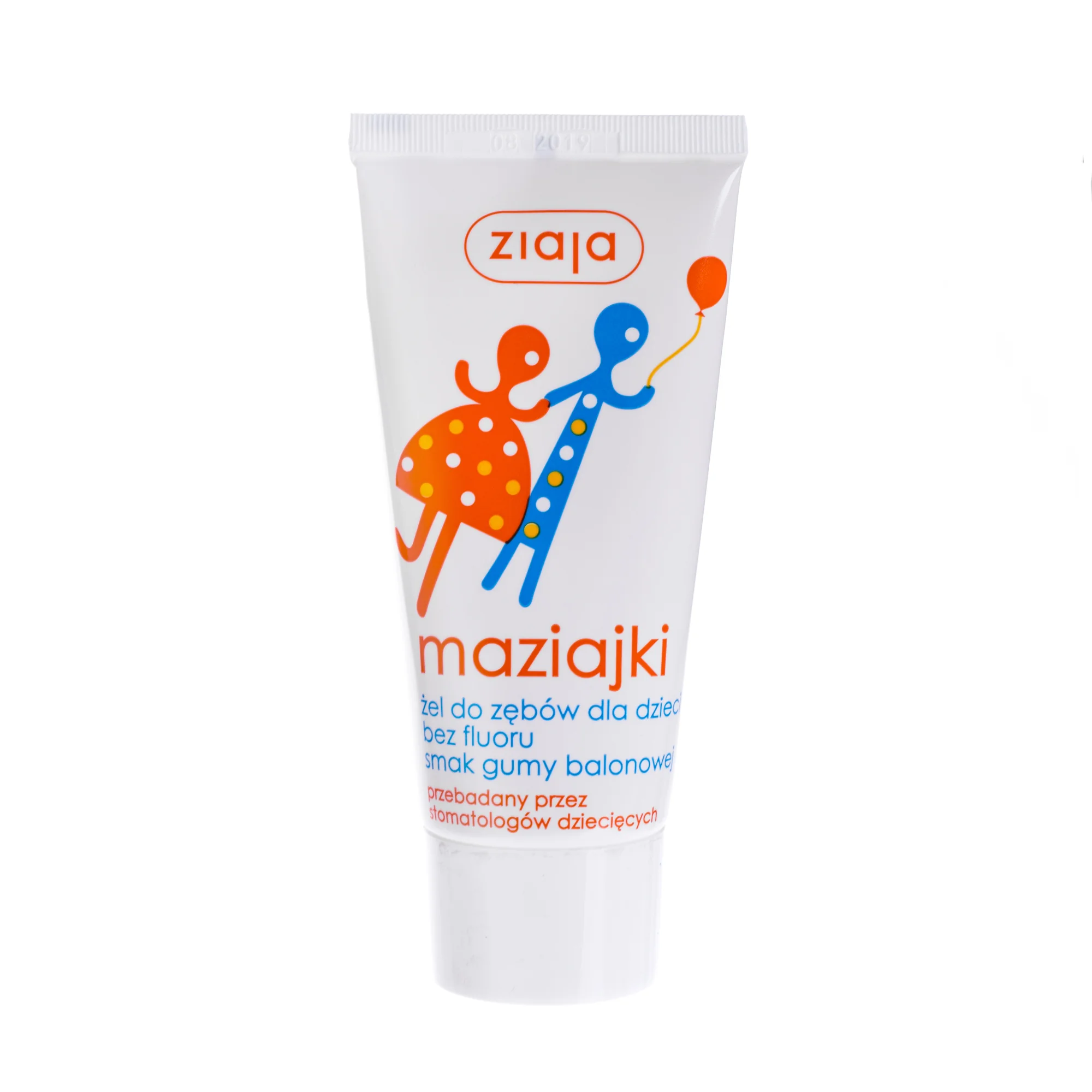 Ziaja Maziajki żel do zębów dla dzieci bez fluoru o smak gumy balonowej, 50 ml