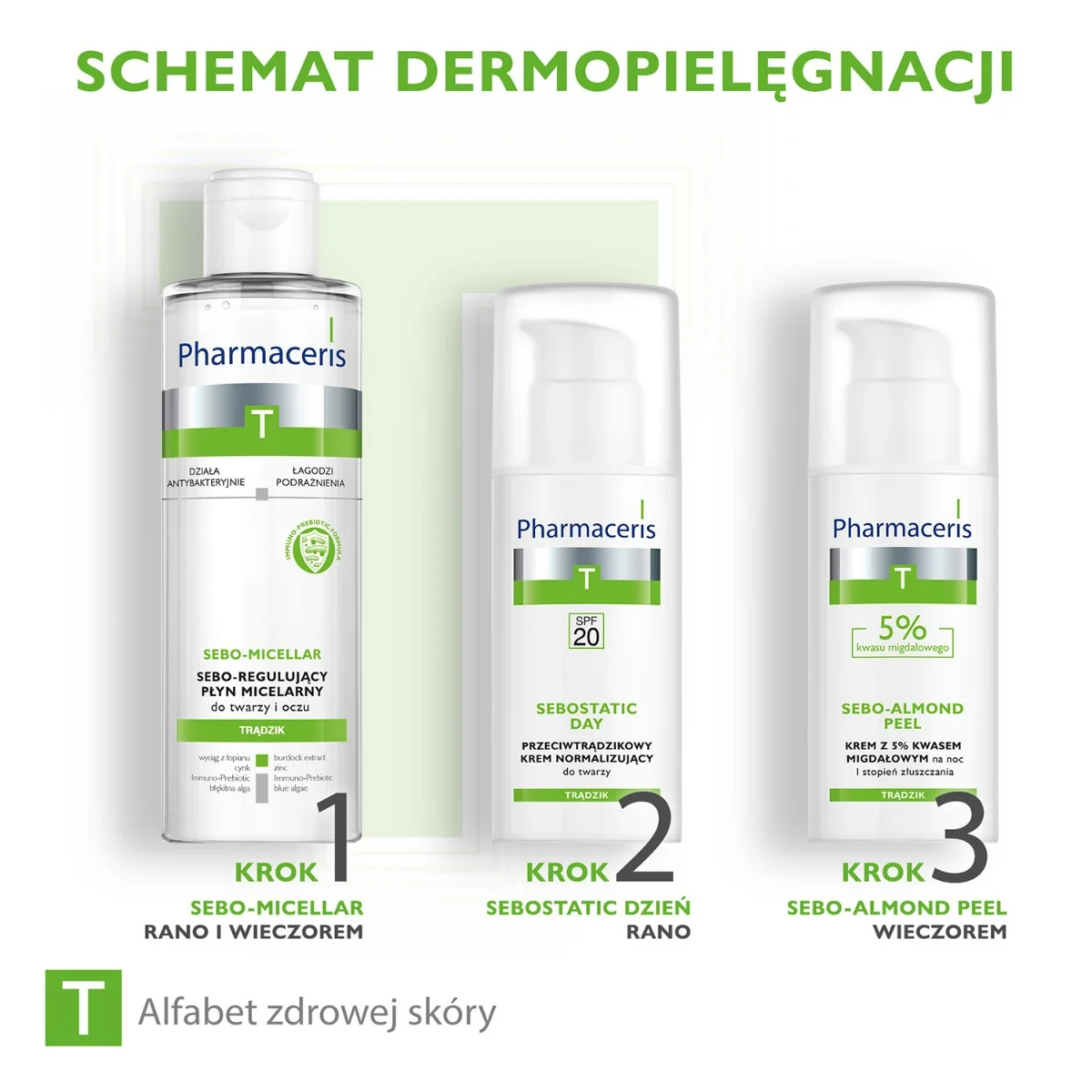 Pharmaceris T Sebo-Micellar antybakteryjny płyn micelarny do oczyszczania i demakijażu, 200 ml