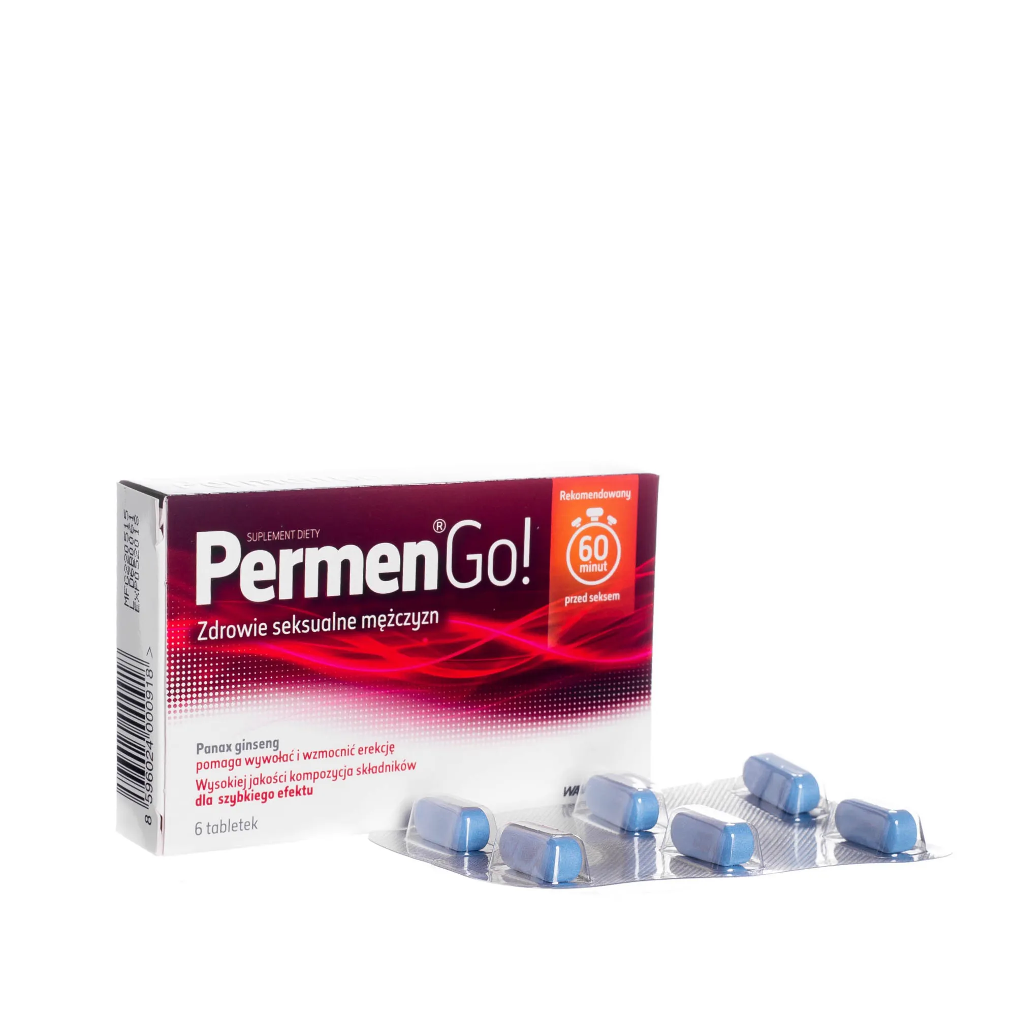 Permen Go!, suplement diety, panax ginseng, 6 tabletek 