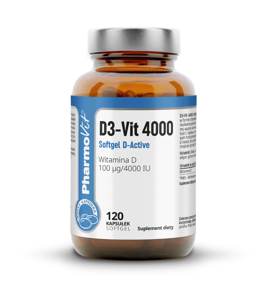 Pharmovit Witamina D3 4000 IU 120 kapsułek