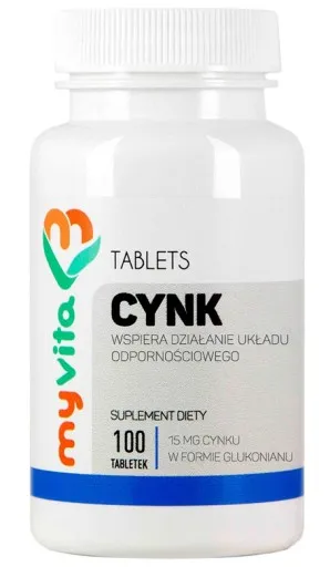 MyVita Cynk, suplement diety, tabletki, 100 szt