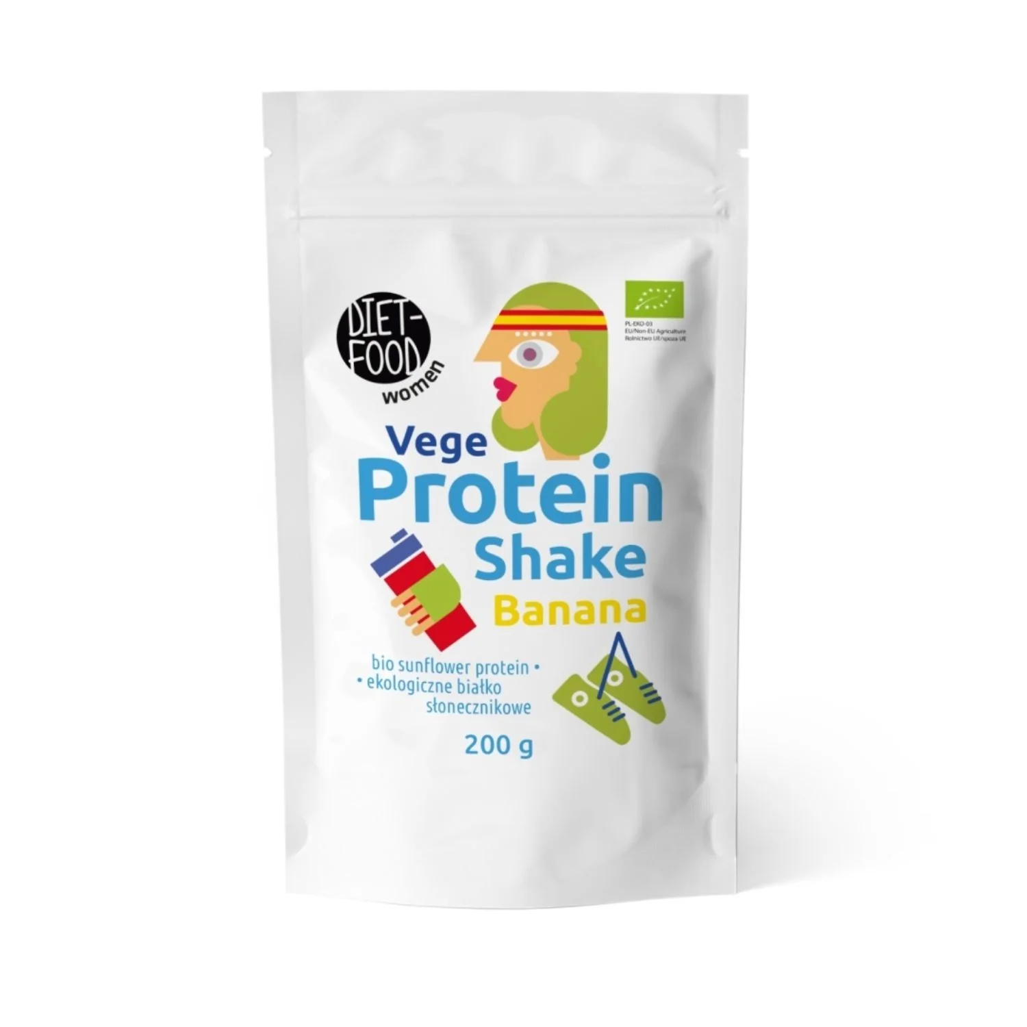 DIET-FOOD Women bananowy shake proteinowy wege, 200 g