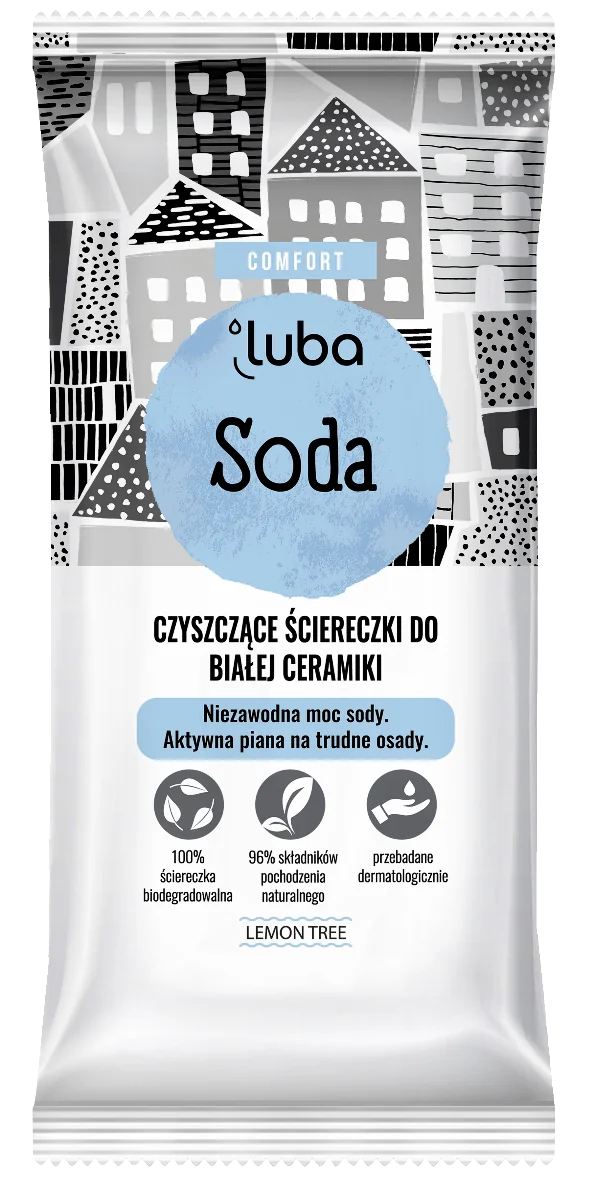 Luba Comfort Soda czyszczące ściereczki do białej ceramiki, 24 sztuki