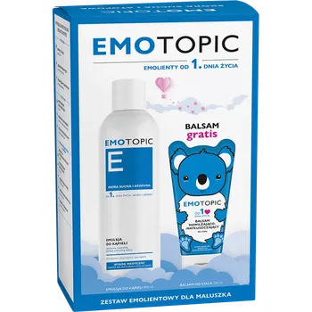 Emotopic Zestaw, emulsja do kąpieli, 400 ml + balsam nawilżająco-natłuszczający, 130 ml 