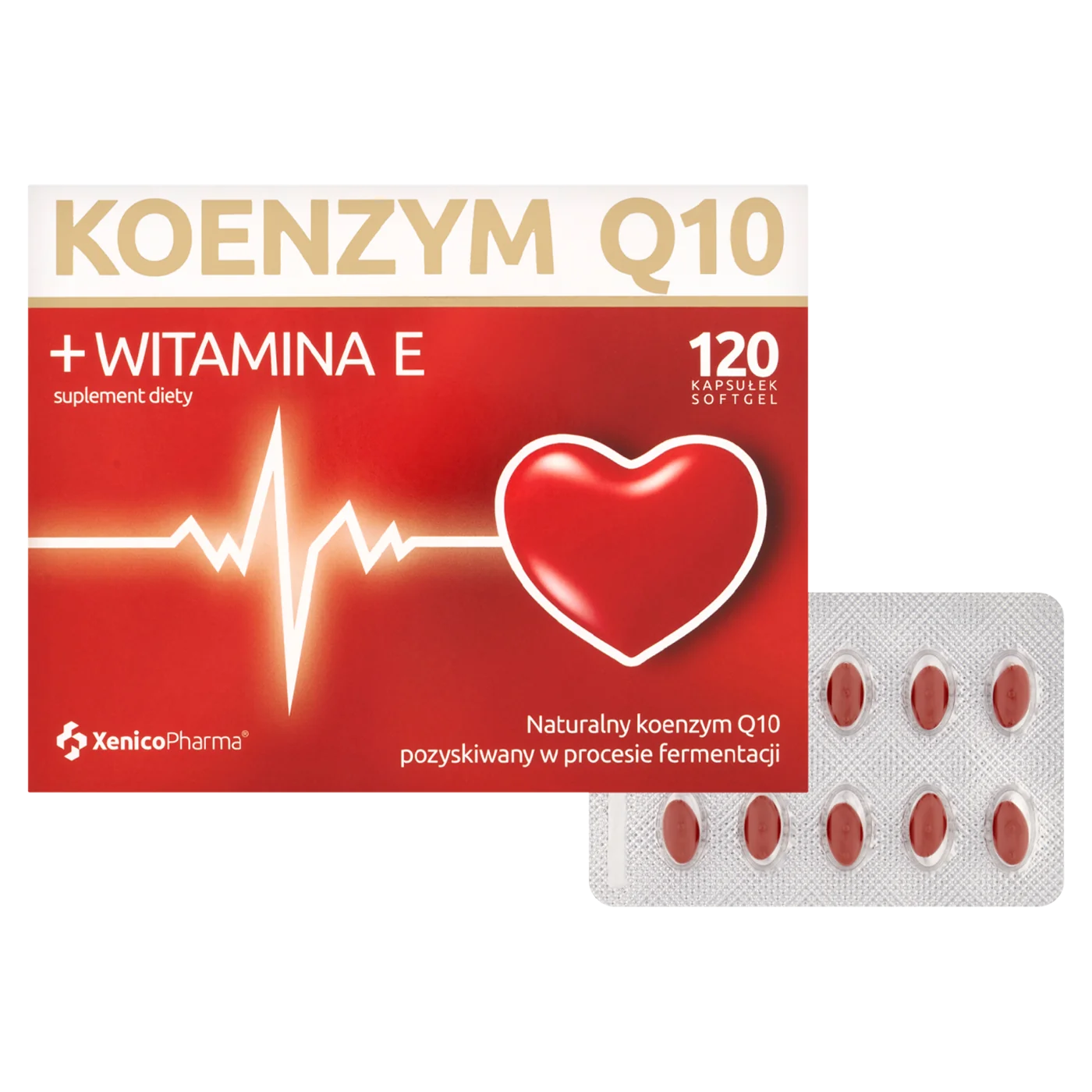 Xenico Pharma koenzym Q10 + witamina E, 120 kapsułek