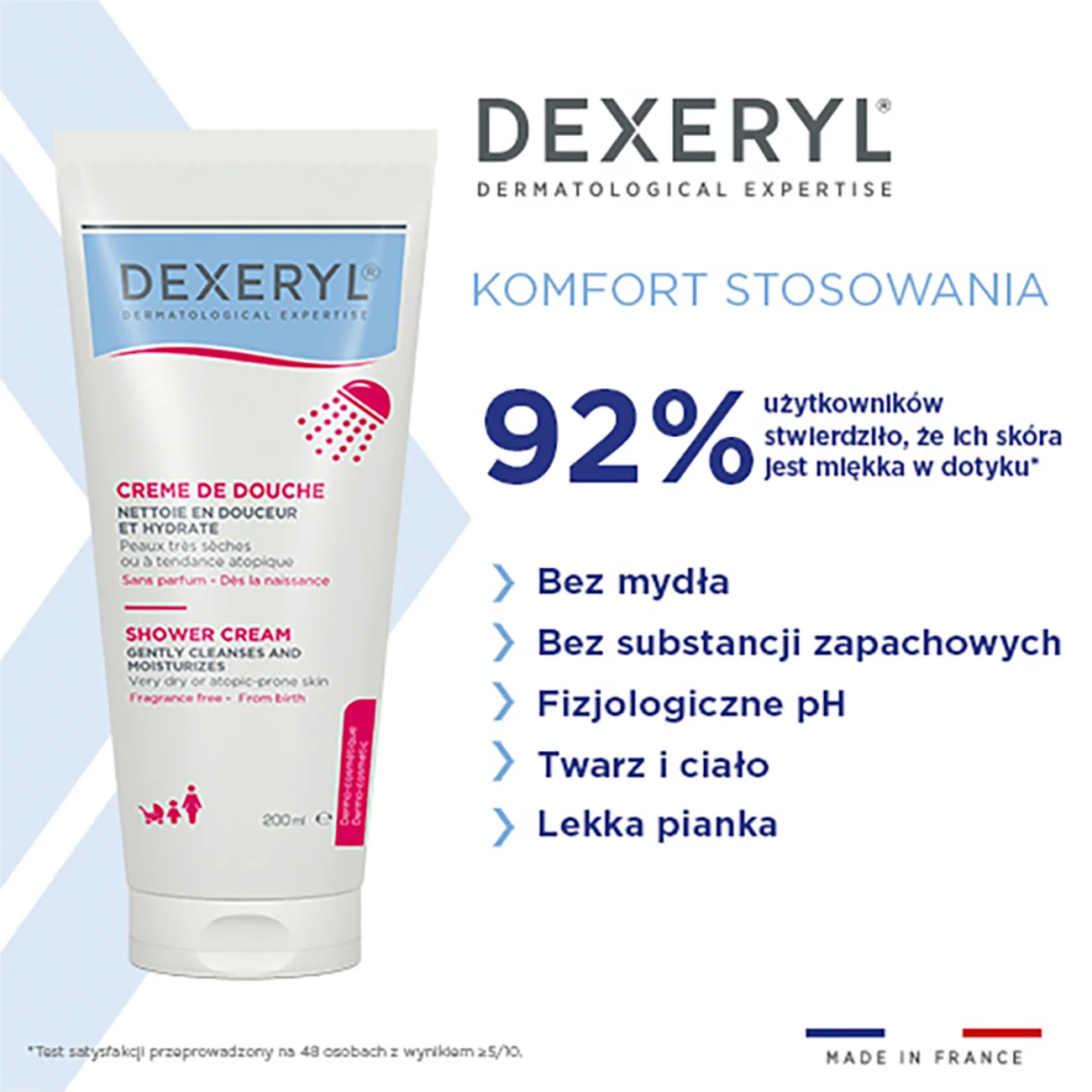 Dexeryl krem myjący pod prysznic, 200 ml