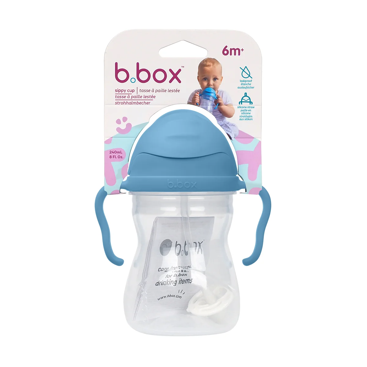 B.Box, bidon ze słomką, borówkowy, 240 ml