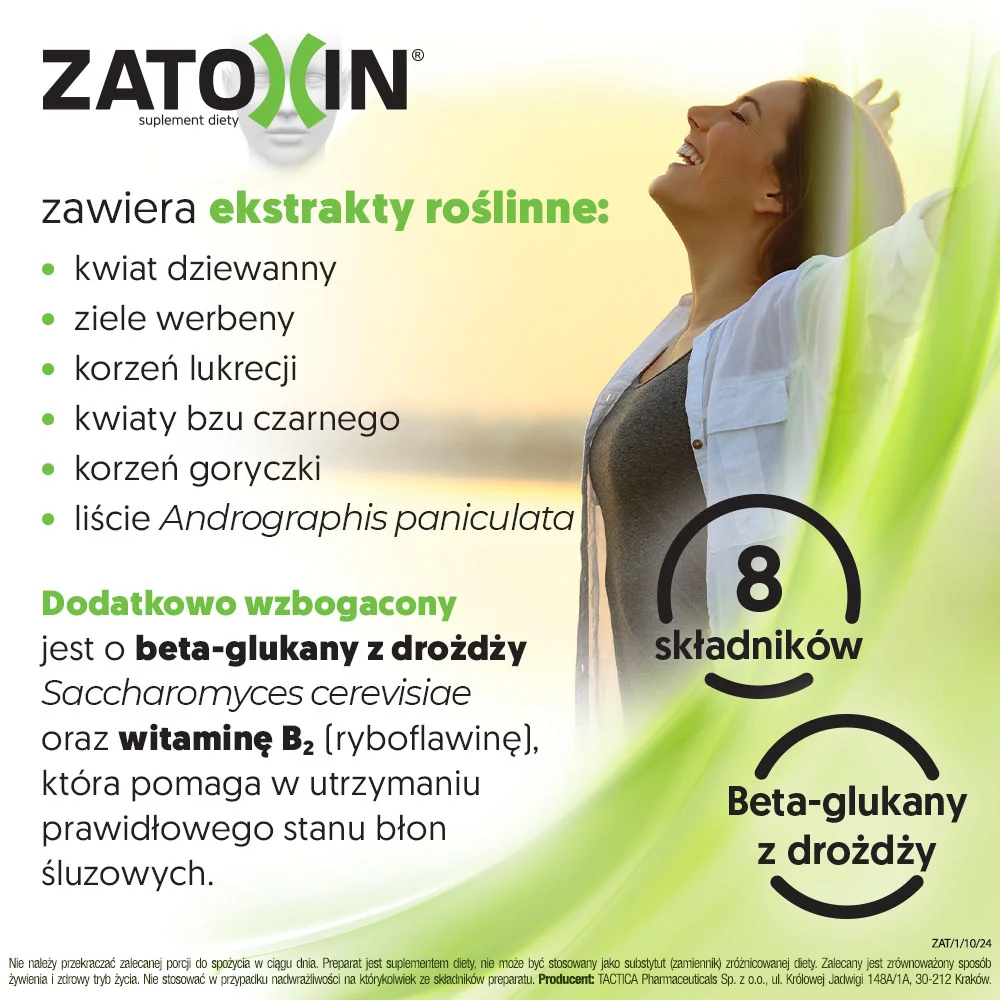 Zatoxin suplement diety zawierający kompozycję ekstraktów roślinnych, 60 tabletek