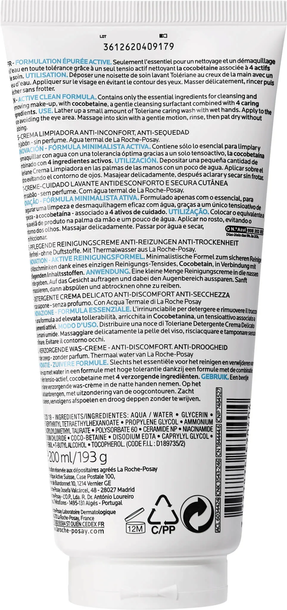 La Roche-Posay Toleriane, łagodna emulsja oczyszczająca, 200 ml 