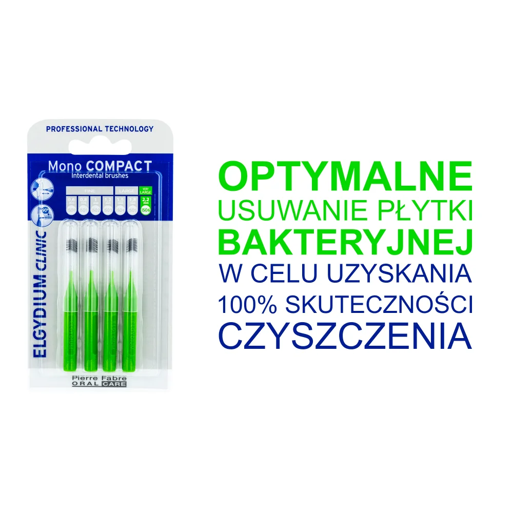 Elgydium Clinic Mono Compact szczoteczka międzyzębowa ISO 6 2, 2 mm zielona, 4 szt.