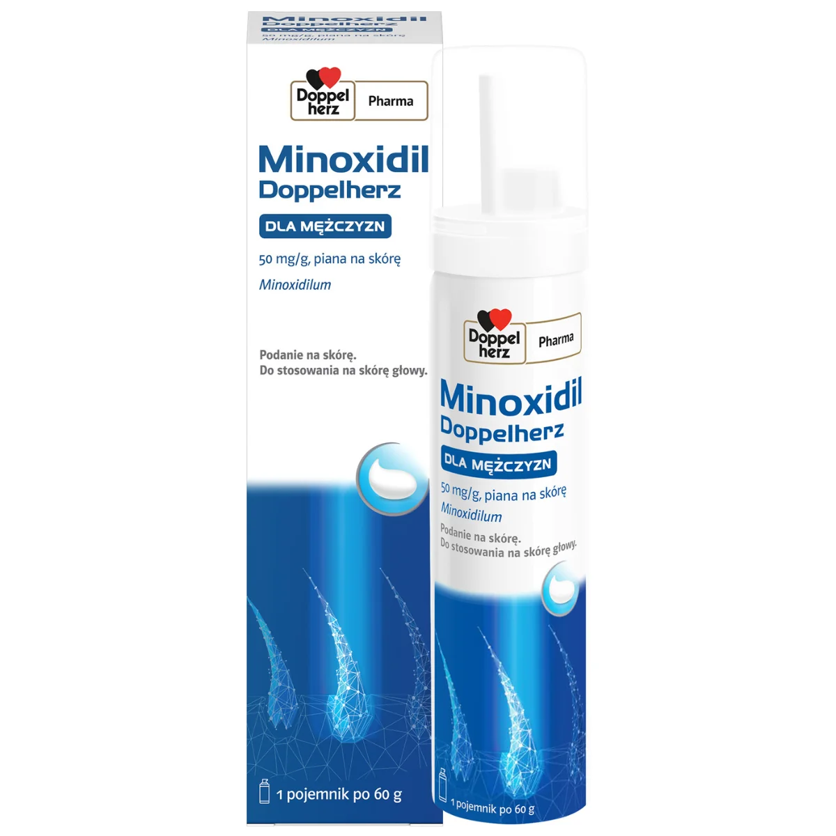 Minoxidil Doppelherz Dla mężczyzn 50 mg/g piana na skórę, 60 g