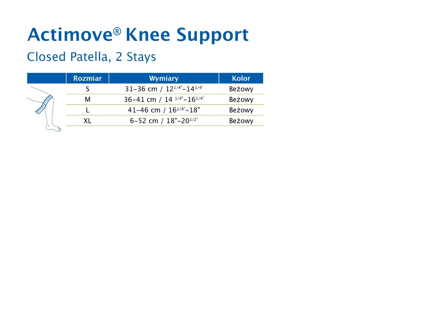 Actimove Everyday Supports Knee Support Closed Patella opaska stabilizująca na kolano z zabudowaną rzepką beżowa rozmiar L, 1 szt. 