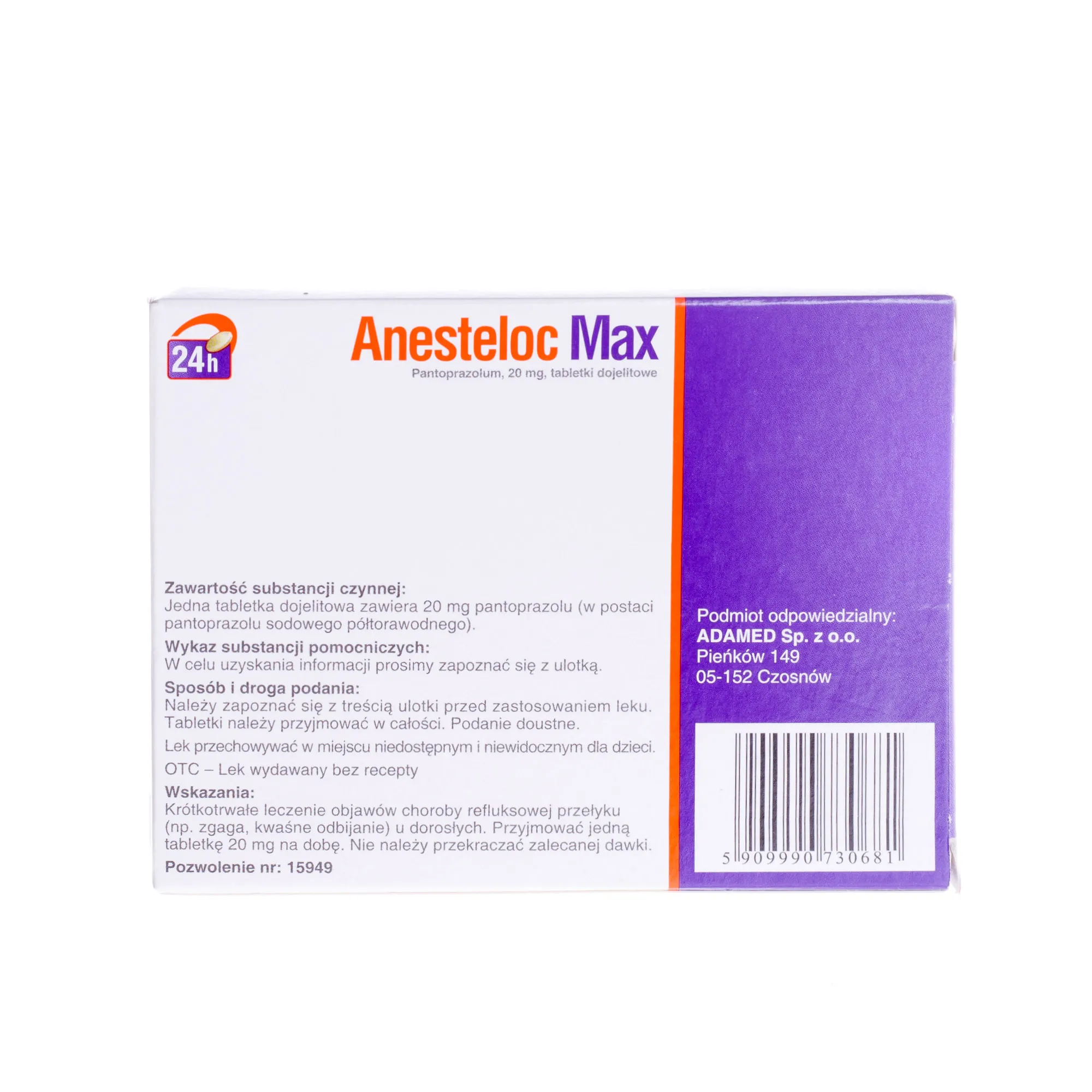 Anesteloc Max 20 mg, 14 tabletek dojelitowych 