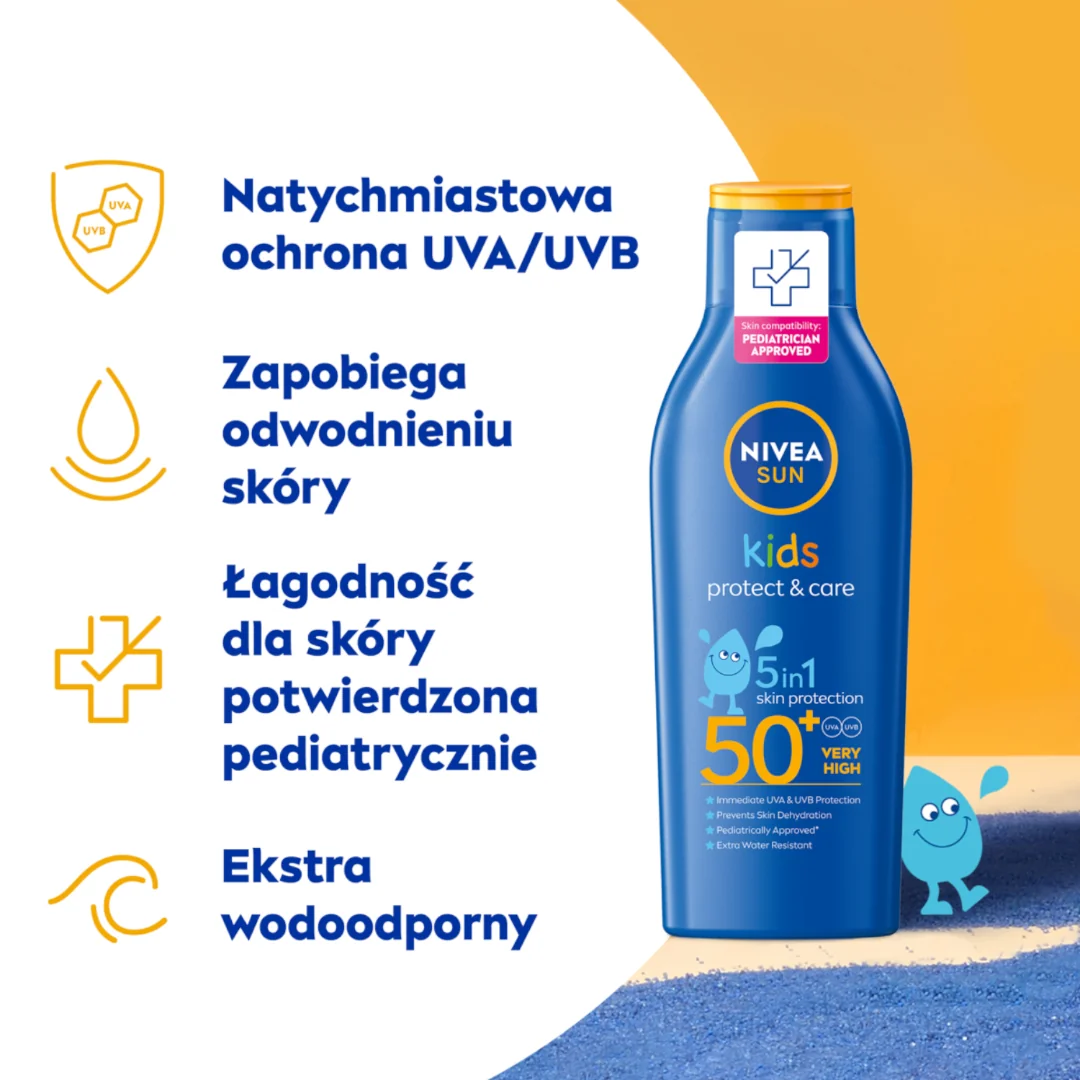 Nivea Sun Kids Protect & Care balsam ochronny na słońce dla dzieci SPF 50+, 200 ml
