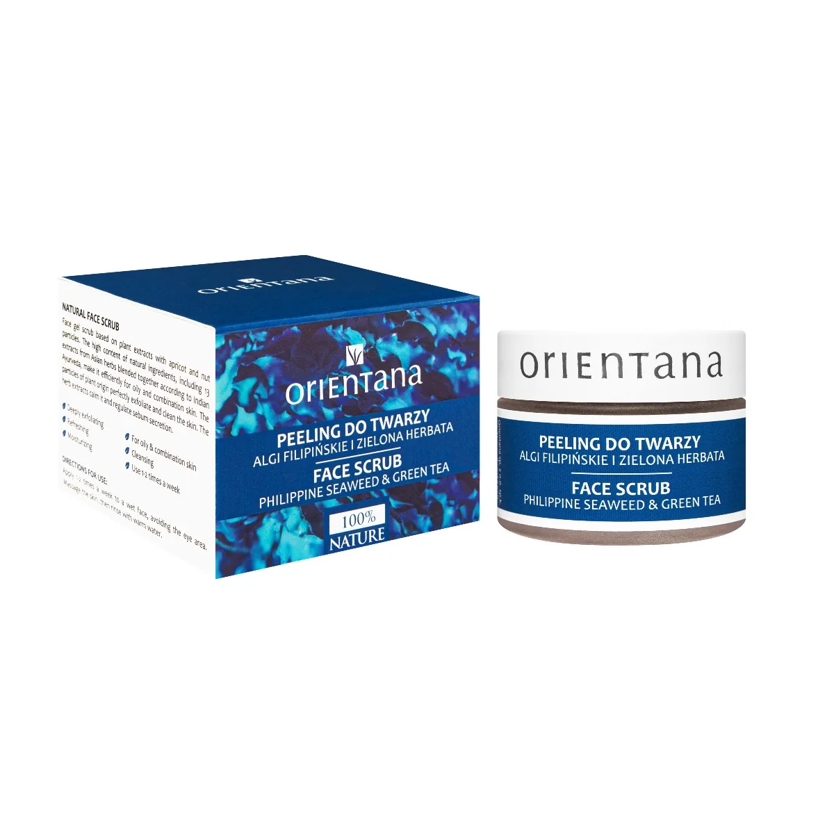 Orientana peeling żelowy do twarzyn algi filipińskie i zielona herbata, 50 g