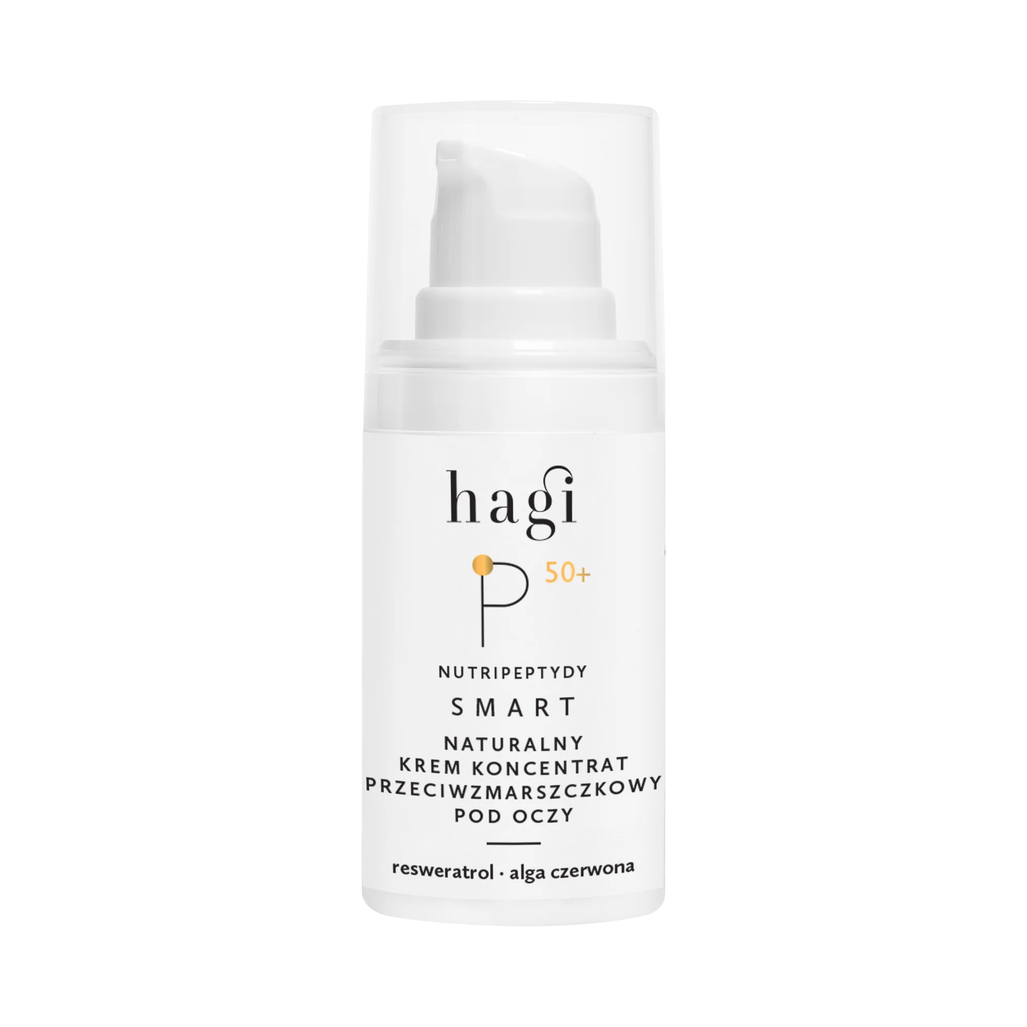 Hagi Smart P naturalny krem pod oczy przeciwzmarszczkowy z nutripeptydami i resweratrolem 50+, 15 ml