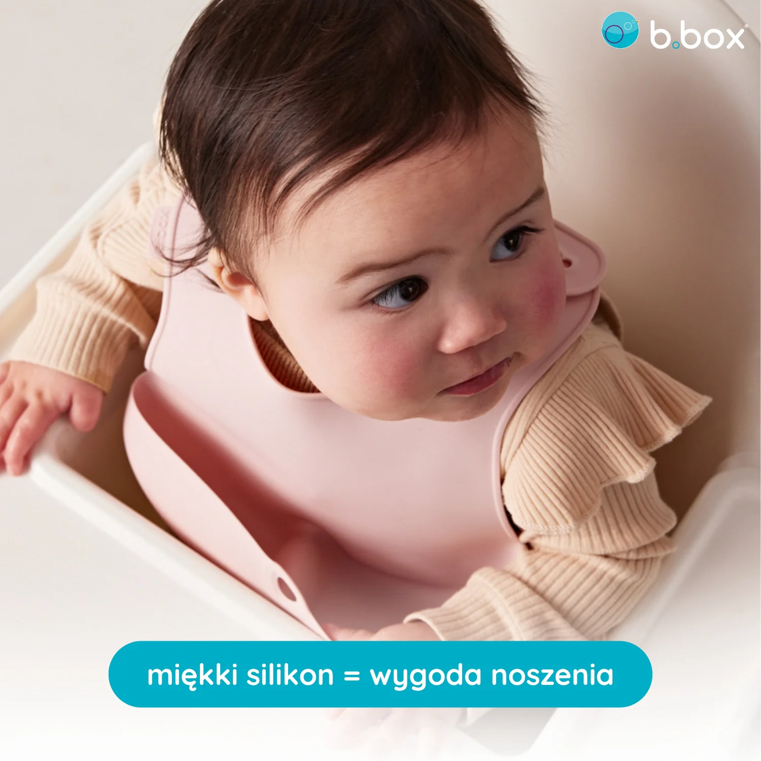 B.box śliniak z otwartą kieszonką różowy, 1 szt.