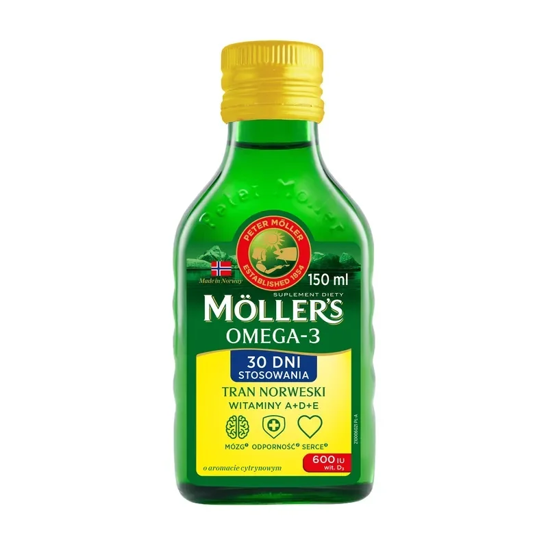 Moller's Tran Norweski smak cytrynowy, 150 ml