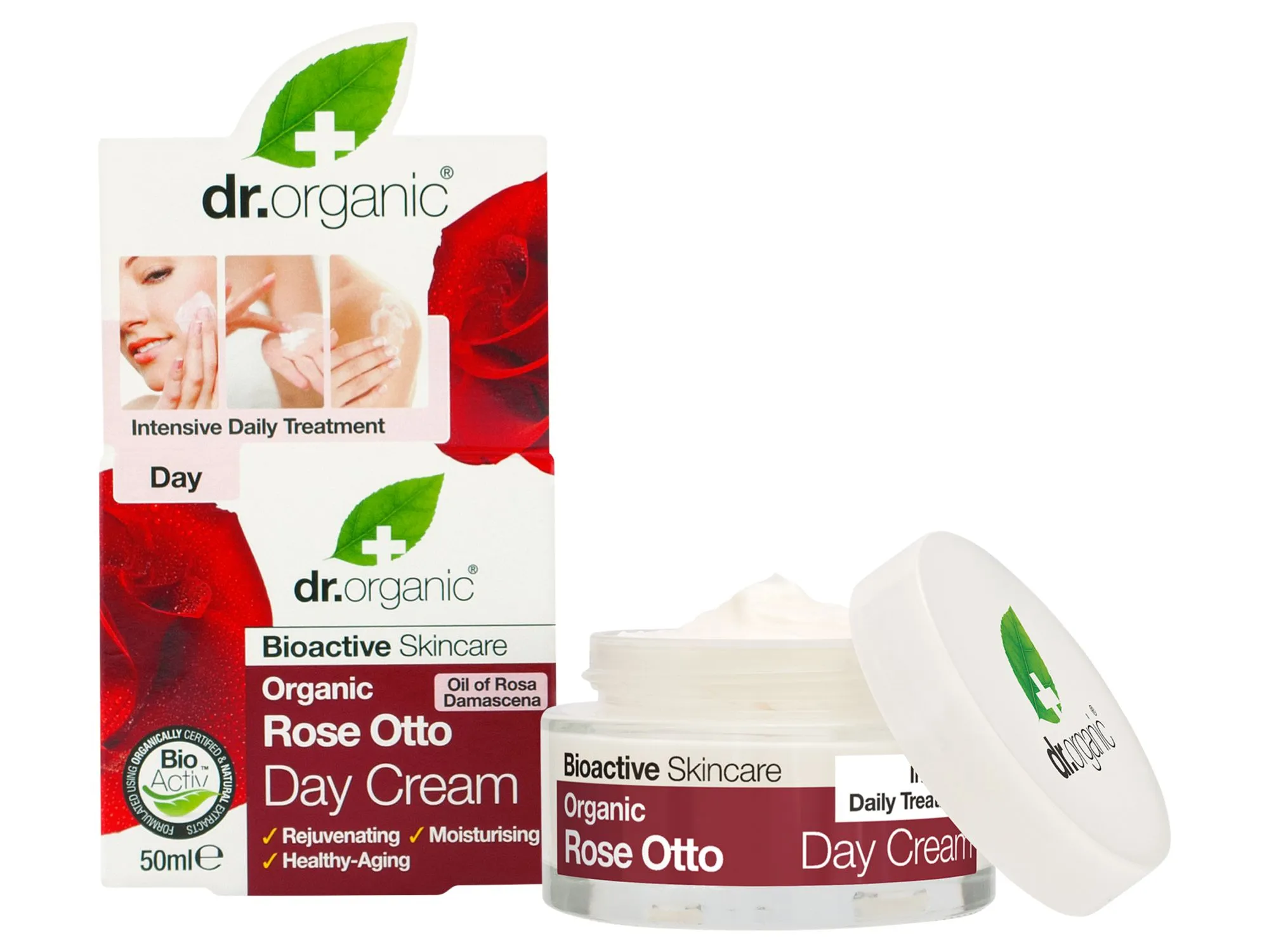 Dr. Organic Bioactive Skincare, krem na dzień z olejkiem różanym, 50 ml