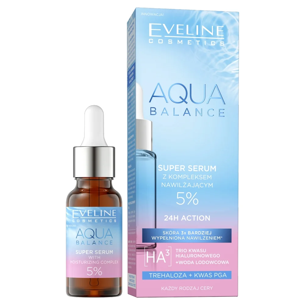 Eveline Aqua Balance super serum z kompleksem nawilżającym, 18 ml