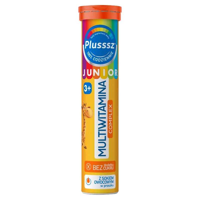 Plusssz Junior Multiwitamina Complex 20 tabletek musujących o smaku tropikalnym