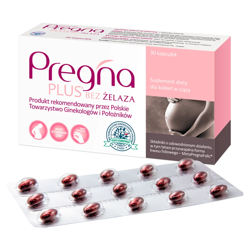 Pregna Plus bez żelaza 30 kapsułek